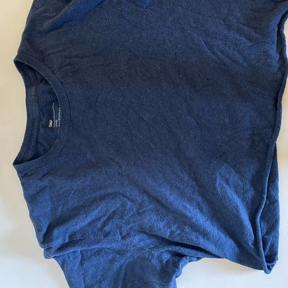 Custom cropped Gap french navy blue t shirt minimalist basic top - Picture 8 of 8